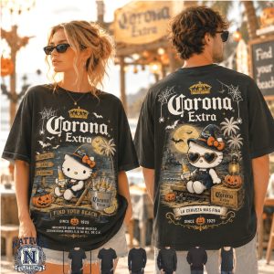 Corona Extra Hello Kitty Beach Halloween Pumpkin T Shirt