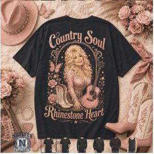Country Soul Dolly Parton Rhinestone Heart Graphic T Shirt