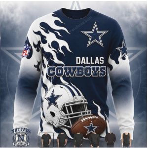 Dallas Cowboys Helmet Flame Graphic Sweatshirt