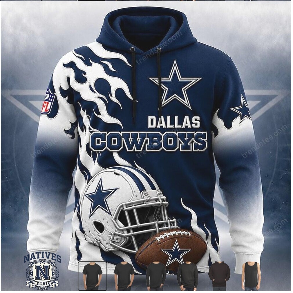 Dallas Cowboys Helmet Flame Graphic Sweatshirt Dallas Cowboys Helmet Flame Graphic Sweatshirt