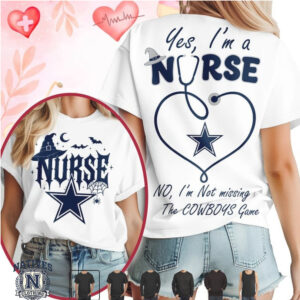 Dallas Football Nurse Halloween Stethoscope Heart T Shirt