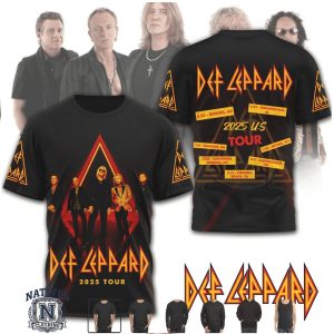 Def Leppard 2025 US Tour Official Band Logo Graphic Concert T Shirt