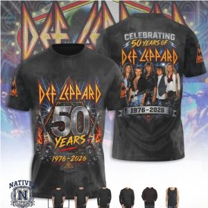 Def Leppard 50 Years 1976 2026 Anniversary Concert T Shirt
