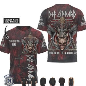 Def Leppard Bringin On The Heartbreak Skull Custom Name T Shirt