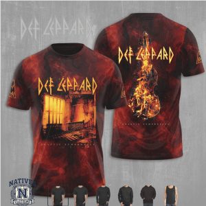 Def Leppard Drastic Symphonies Fire Violin Music Graphic T Shirt