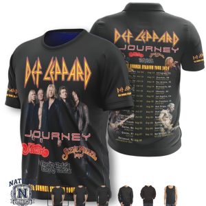 Def Leppard Journey Rock Band Summer Stadium Tour 2024 Concert T Shirt
