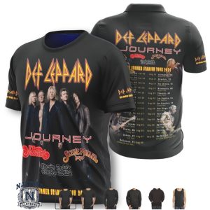 Def Leppard Journey Rock Band Summer Stadium Tour 2024 Concert T Shirt