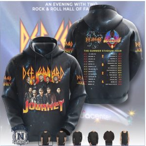 Def Leppard Journey Summer Stadium Tour 2024 Band Graphic T Shirt