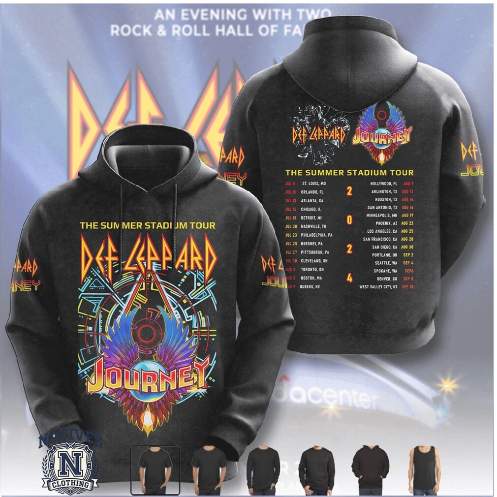 Def Leppard Journey Summer Stadium Tour Rock Concert Band T Shirt Def Leppard Journey Summer Stadium Tour Rock Concert Band T Shirt