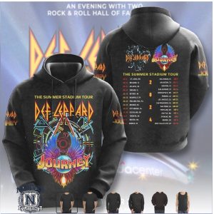 Def Leppard Journey Summer Stadium Tour Wings Logo Graphic T Shirt