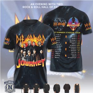 Def Leppard Journey Tour 2024 Rock And Roll Hall Of Fame T Shirt