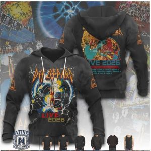 Def Leppard Leopard Globe Live 2026 Rock Music Graphic T Shirt