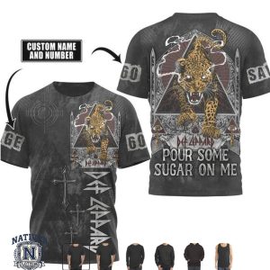 Def Leppard Pour Some Sugar On Me Leopard Custom Name T Shirt