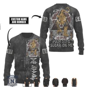 Def Leppard Pour Some Sugar On Me Leopard Custom Name T Shirt