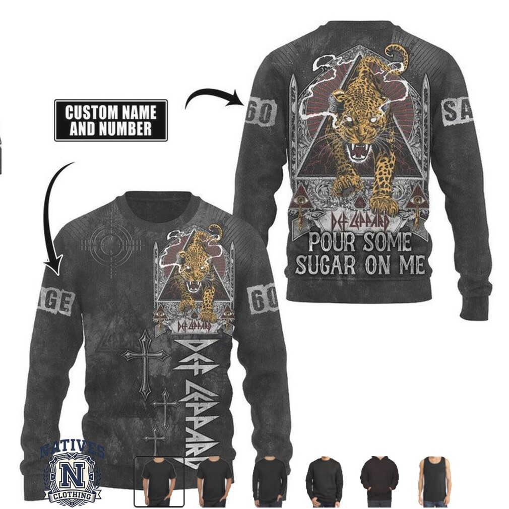 Def Leppard Pour Some Sugar On Me Leopard Custom Name T Shirt Def Leppard Pour Some Sugar On Me Leopard Custom Name T Shirt