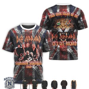Def Leppard Pour Some Sugar On Me Rock Band Concert Graphic T Shirt