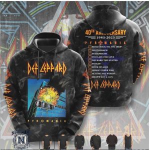 Def Leppard Pyromania 40th Anniversary 1983 2023 Tour T Shirt
