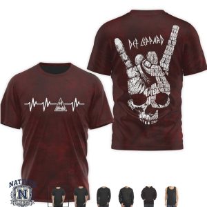 Def Leppard Rock Band Skull Heartbeat Music Graphic Unisex T Shirt