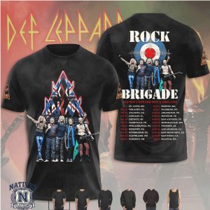 Def Leppard Rock Brigade 2024 Summer Stadium Tour Graphic T Shirt