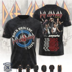 Def Leppard Rock Brigade Live 2026 Concert Graphic Band T Shirt