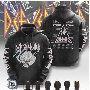 Def Leppard Rock Till You Drop Tour 2025 Leopard Graphic T Shirt