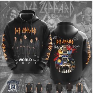 Def Leppard The World Tour 2023 Signature Guitar Graphic T Shirt