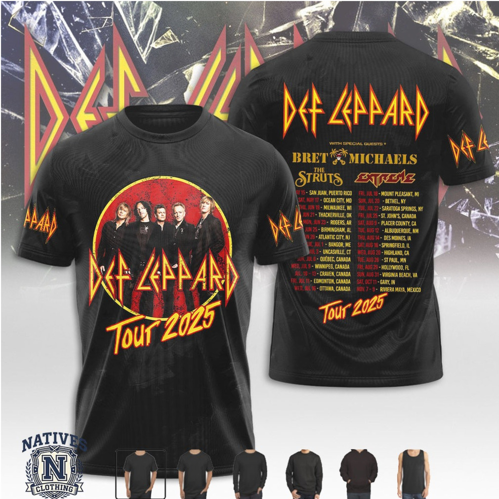 Def Leppard Tour 2025 Bret Michaels The Struts Graphic Band T