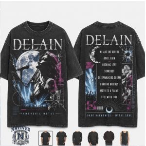 Delain Symphonic Metal Dark Harmonies Concert Tour T Shirt