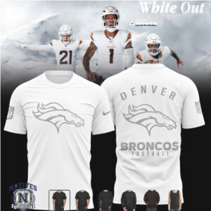 Denver Broncos Football Team Logo White Out 2026 T Shirt