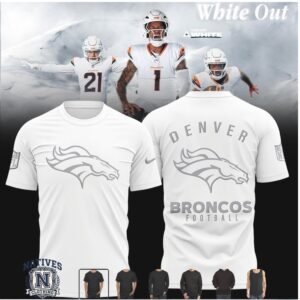 Denver Broncos Football Team Logo White Out 2026 T Shirt