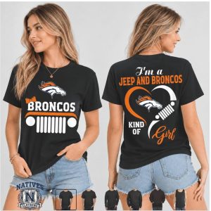 Denver Broncos Jeep Heartbeat Kind Of Girl T Shirt