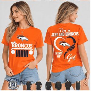 Denver Broncos Jeep Heartbeat Kind Of Girl T Shirt