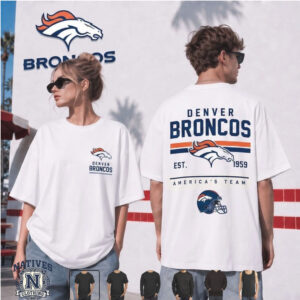 Denver Broncos Mascot Football Retro Graphic T Shirt