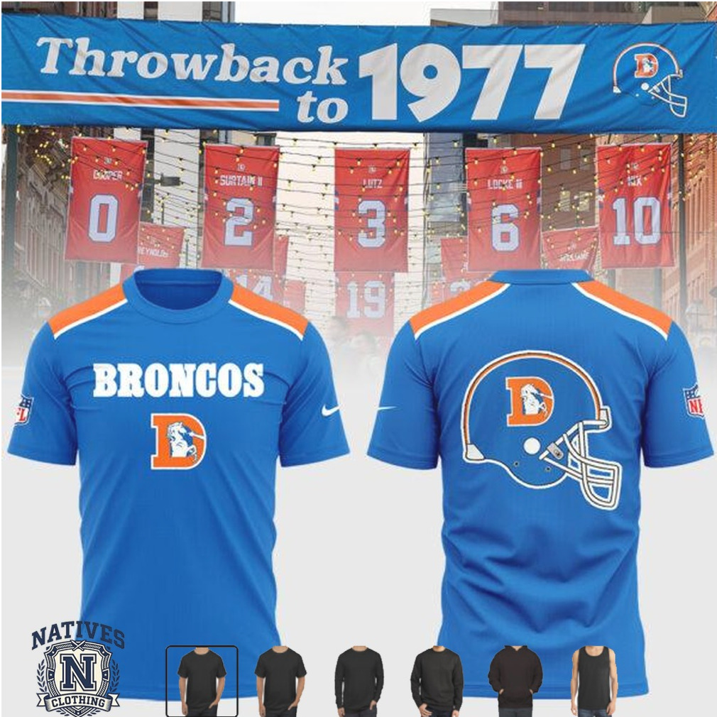 Denver Broncos Throwback 1977 Vintage Helmet Football T Shirt Denver Broncos Throwback 1977 Vintage Helmet Football T Shirt