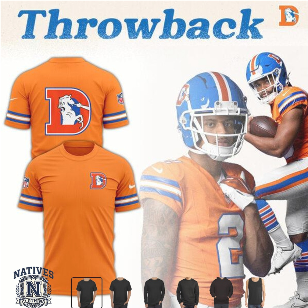 Denver Broncos Throwback Vintage Football T Shirt Denver Broncos Throwback Vintage Football T Shirt