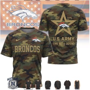 Denver Broncos US Army Salute To Service Camo T Shirt