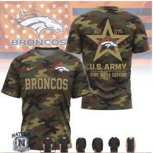 Denver Broncos US Army Salute To Service Camo T Shirt