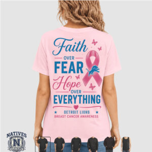 Detroit Lions Breast Cancer Awareness Faith T Shirt