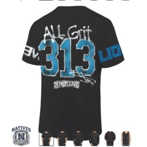 Detroit Lions Football All Grit Three Thirteen Hoodie T Shirt