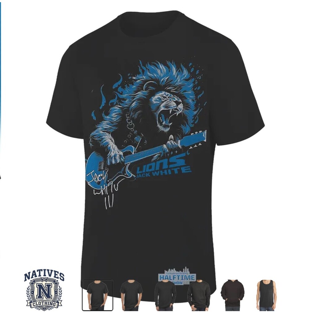 Detroit Lions Jack White Thanksgiving Halftime Show Guitar T Shirt Detroit Lions Jack White Thanksgiving Halftime Show Guitar T Shirt