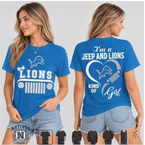 Detroit Lions Jeep Kind Of Girl Heart T Shirt