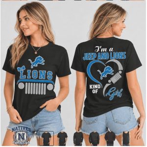 Detroit Lions Jeep Kind Of Girl Heart T Shirt