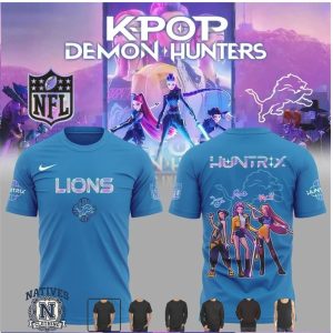 Detroit Lions Kpop Demon Hunters NFL Football Graphic T Shirt