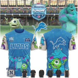 Detroit Lions Monsters Funday Football Pixar Character Fan T Shirt