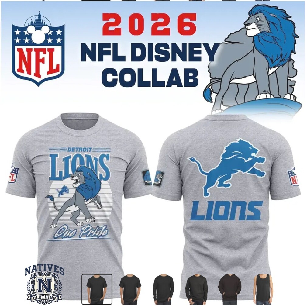 Detroit Lions NFL Disney Collab Lion T Shirt Detroit Lions NFL Disney Collab Lion T Shirt
