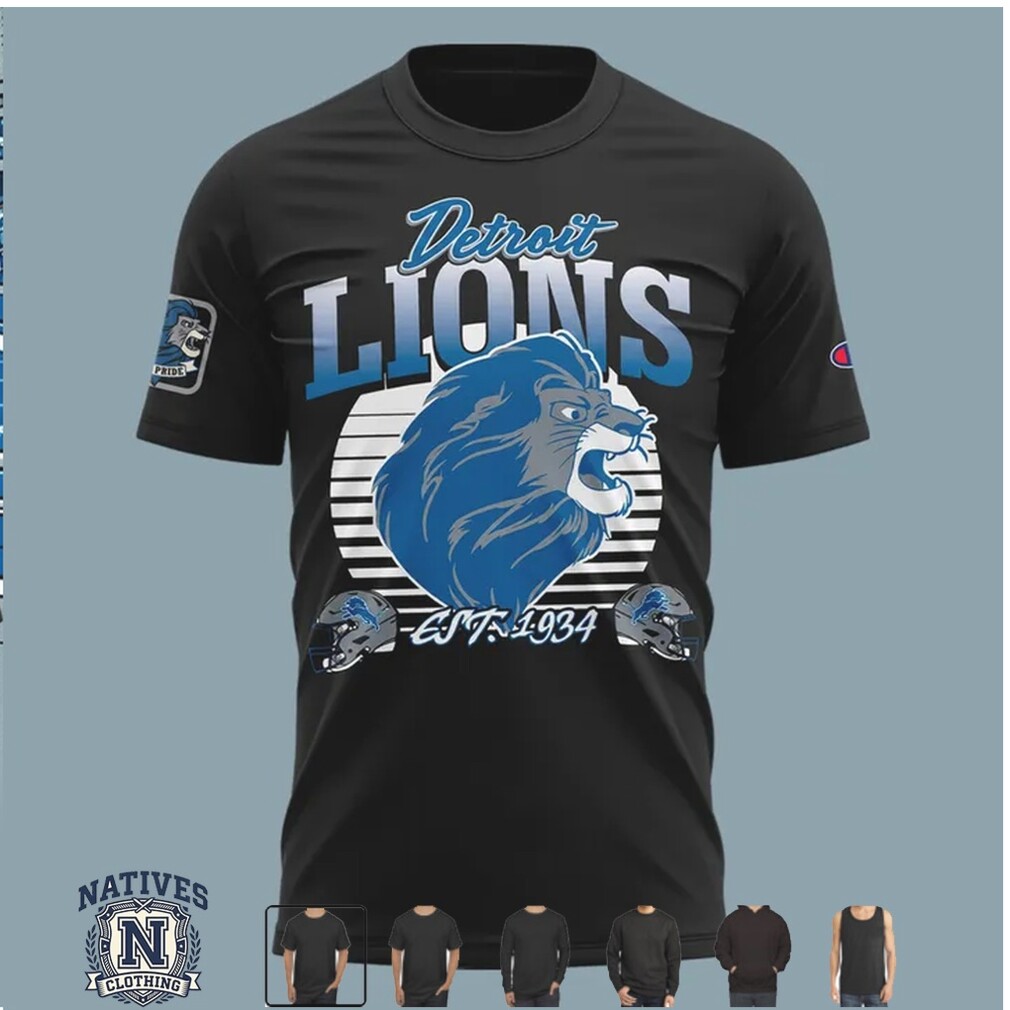 Detroit Lions Simba Mascot Football Graphic T Shirt Detroit Lions Simba Mascot Football Graphic T Shirt