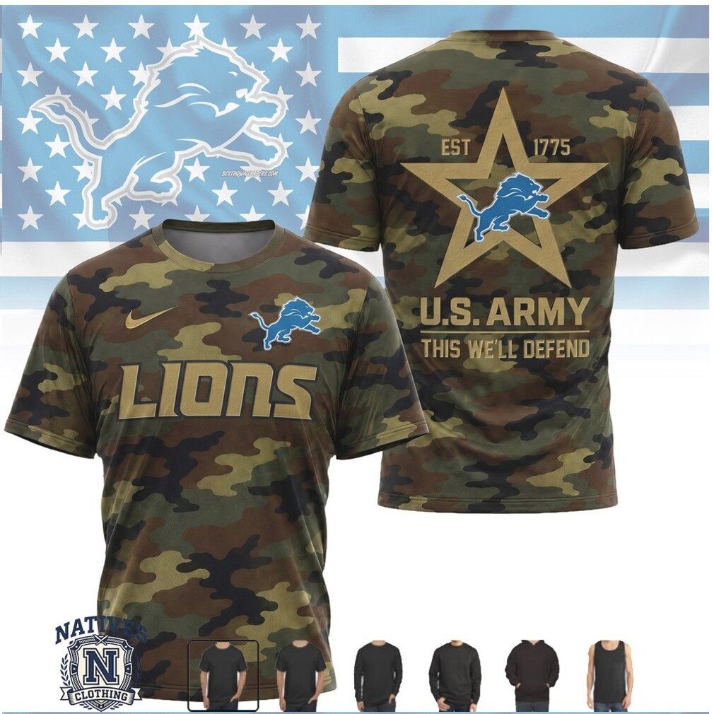 Detroit Lions US Army Salute To Service Camo T Shirt Detroit Lions US Army Salute To Service Camo T Shirt