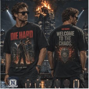 Die Hard Movie Action Hero Building Fire Vintage T Shirt