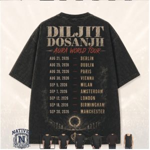 Diljit Dosanjh Aura World Tour Concert Vintage T Shirt