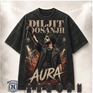 Diljit Dosanjh Aura World Tour Concert Vintage T Shirt